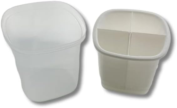 Toledo Covered Cutlery and Utensil holder, Flatware Plastic Caddy Organizer for Silverware with Cover top Perfect for Kitchen, picnic, home, BBQ, Party, Camping, Outdoor and Restaurant (White)