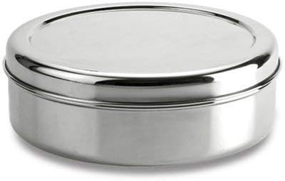 Stainless Steel Spice Box with 7 Spice Containers and 7 Spoon and Double Lid, Size No. 12
