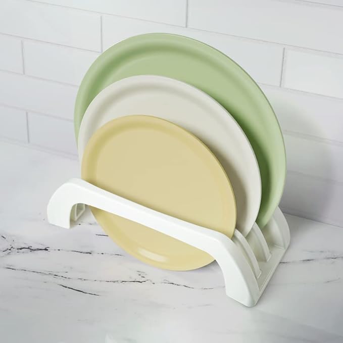 carrotez Plastic Cutting Board Holder, 3-Compartment Storage Organizer, 0.6 Inch Slots, White