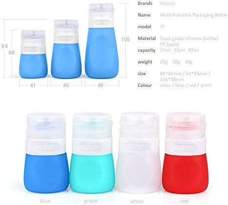 YINGGG Squeeze Portable Salad Dressing Container to Go Bottles for Sauces, Mini Salad Dressing Bottles,Leakproof Condiment Storage Bottle, Dressing to Go for Lunch set of 4 (37ML)