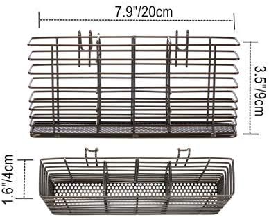 Slideep Cutlery Utensil Silverware Drying Rack, Flatware Storage Solution Basket with Hooks for Kitchen Dish Drainer Dish Drying Rack, Rust Proof Nickel