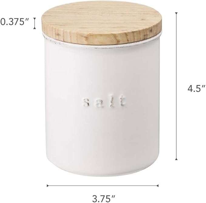 Yamazaki Home Tosca Ceramic Canister – Dry Food Kitchen Storage Container Organizer.,White