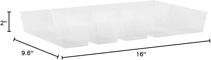 iDesign Plastic In Drawer Organizer Trays for Kitchen Utensils, Silverware, BPA-Free, Set of 6, Clear