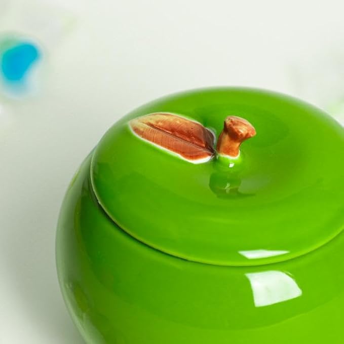 Ceramic Apple Shape Container Food Storage Jar with Lid