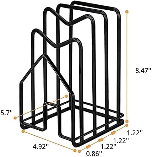 SUNFICON 2 Pack Cutting Board Racks Holders Pot Pan Lids Holders Chopping Board Organizers Thin Bakeware Trays Dry Display Stands Kitchen Countertop Cabinet Office Black