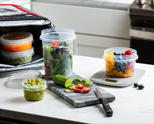 (8 Ounce 10 Pack) Clear Twist cap Containers with Clear Top Screw on Lids Twist Top Food Storage Freezer Containers