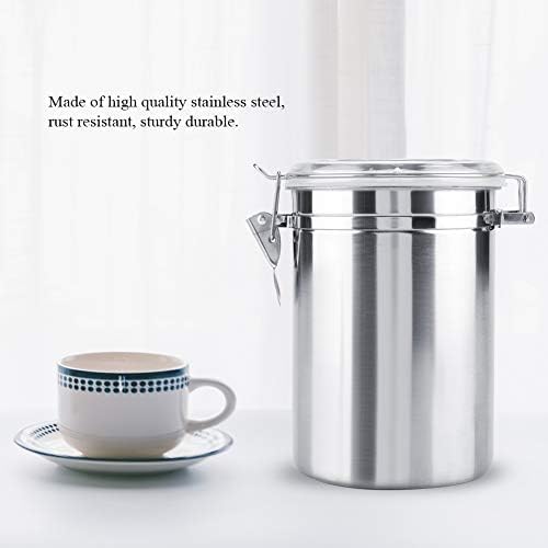 Stainless Steel Kitchen Canister 1900ml Airtight Clamp Lid, Clear Top Ideal for Kitchen Storage, Food Storage, Pantry Storage