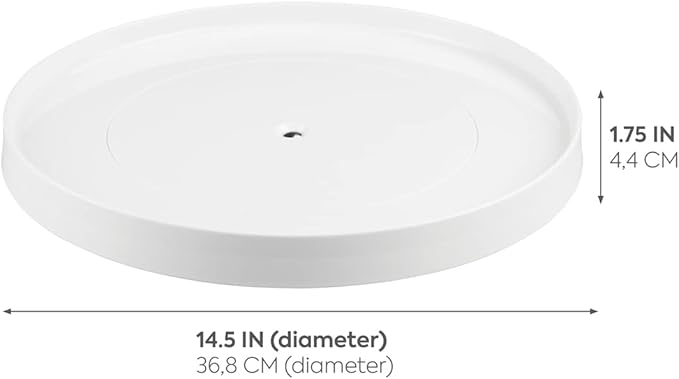 iDesign Linus Lazy Susan Turntable Spice Organizer Rack for Kitchen Pantry, Cabinet, Countertops - 14", White