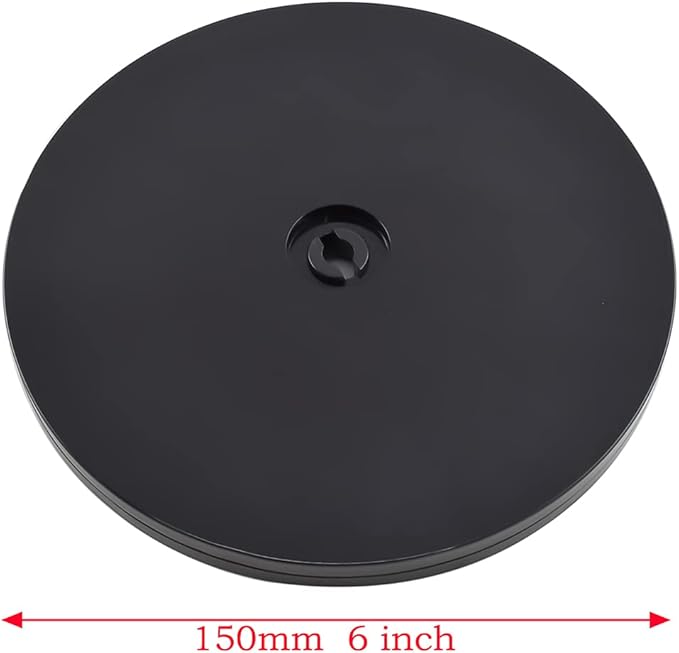 SDTC Tech 2-Pack 6 Inch Black Acrylic Lazy Susans Swivel Stand Rotating Tray 360 Degree Rotation Turntable Organizer with Steel Ball Bearings for Spice Rack, Table Cake Decorating, Kitchen Items,etc.