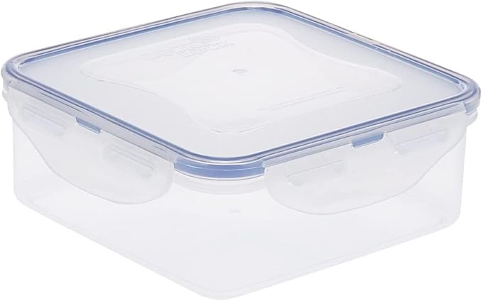LOCK & LOCK Easy Essentials Food Storage lids/Airtight containers, BPA Free, Square-29 oz-for Veggies, Clear