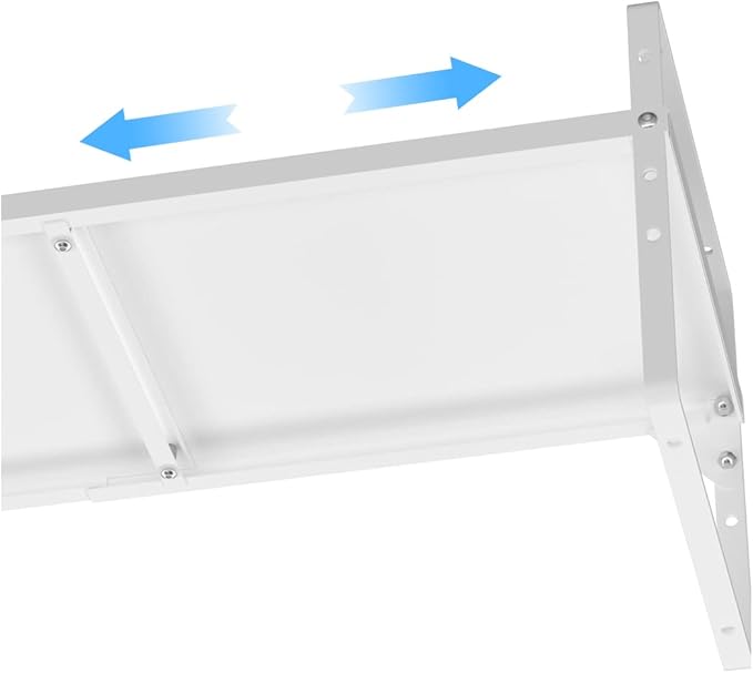Slideep Expandable Shelf Rack Counter Organizer 16.54'' to 27.17'', 10.24'' Width Stackable Cabinet Shelves Organizer Storage Rack Cupboard Stand Spice Rack for Kitchen Bathroom Pantry -White