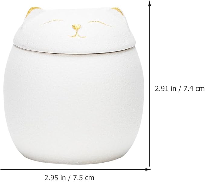 Luxshiny Cat Ceramic Mini Tea Kettle & Sugar Coffee Mugs - 160ml Multi-function Decorative Storage Jar