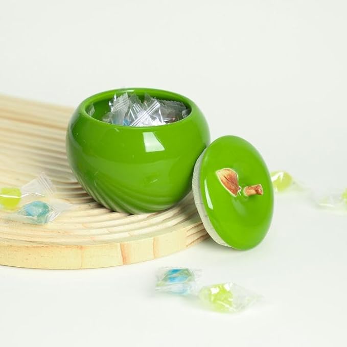 Ceramic Apple Shape Container Food Storage Jar with Lid