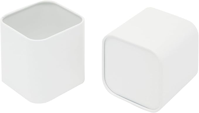 Juvale Coffee Tea Sugar Container Set - White Iron Kitchen Canister Set with Bamboo Lids (3 Pieces, 48 oz)