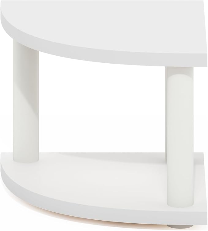Furinno Turn-N-Tube 2-Tier Corner Countertop Organizer Shelf, White/White