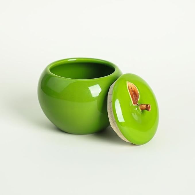Ceramic Apple Shape Container Food Storage Jar with Lid