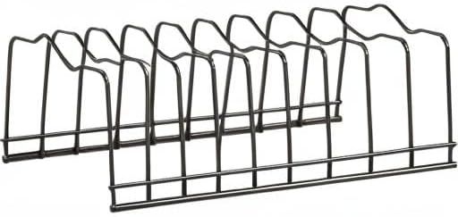 Pot Lid Holder Organizer, Kitchen Countertop Storage Rack Cutting Boards, Bakeware, Pots & Pans, Serving Trays, Reusable Containers in Cabinet Pantry, Stainless Steel
