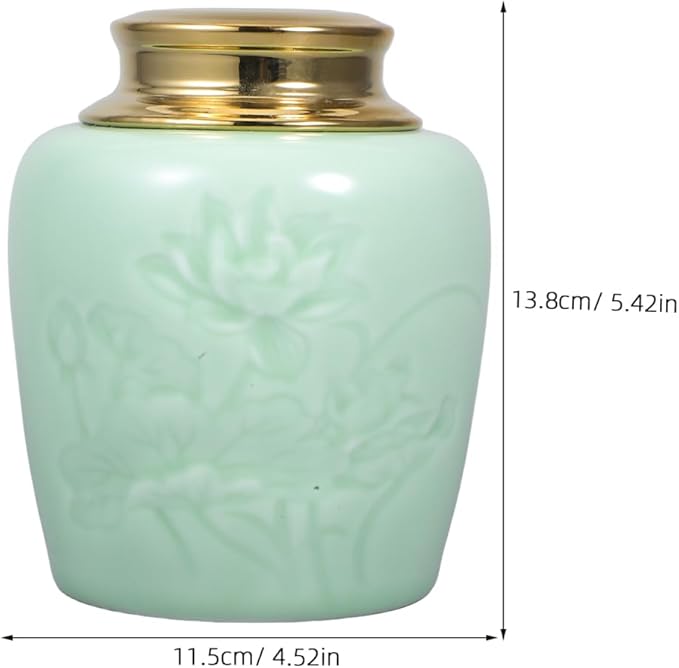 DECHOUS Ceramic Tea Canister Small 24oz Loose Leaf Tea Storage Container Porcelain Tea Canister with Lid for Loose Tea Sealed Ceramic Jar for Home Kitchen Office Tea Coffee Sugar