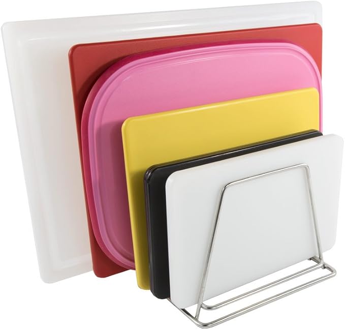 Thirteen Chefs Stainless Steel Cutting Board Rack - Holds 6 Boards up to 3/4" Wide - NSF Approved for Commercial Kitchens