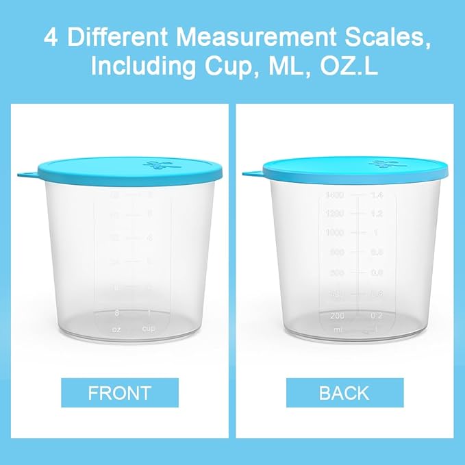 SOPHICO 1.6qt Ice Cream Containers with Silicone Lids, Freezer Food Storage Tubs for Homemade IceCream, Airtight & Dishwasher Safe, BPA Free (4 Pack, Large)