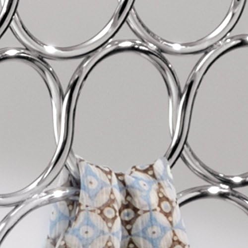 iDesign Axis Metal Loop Scarf Hanger, No Snag Closet Organization Storage Holder for Scarves, Men's Ties, Women's Shawls, Pashminas, Belts, Accessories, Clothes, 18 Loops ,0.3" x 9.9" x 11.2", Chrome