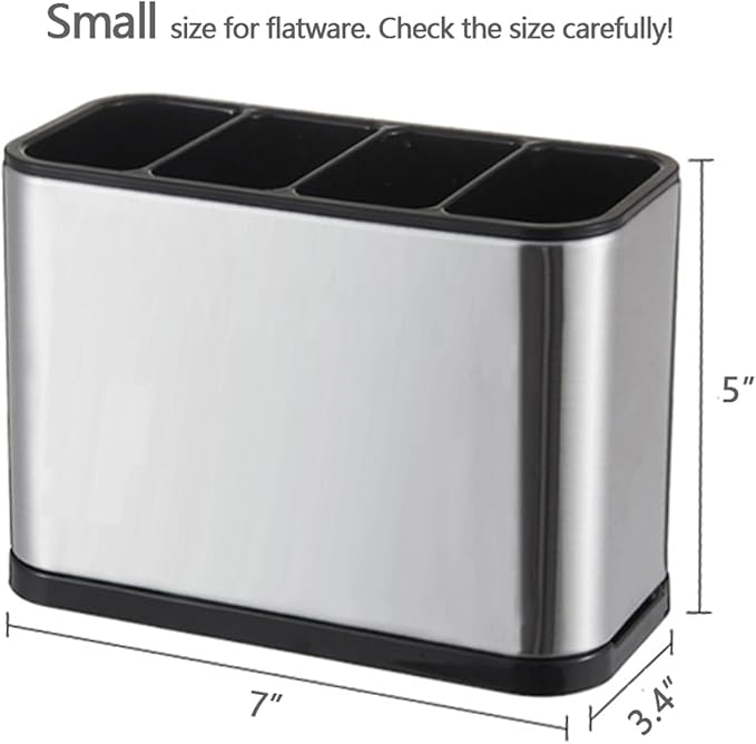 WAHSAN Flatware Caddy Stainless Steel Cutlery Holder Organizer, 7 L X 3.4 W X 5 H