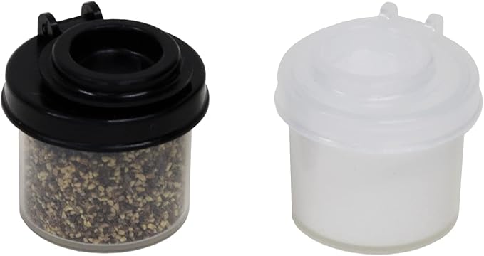 Salt and Pepper Shakers Moisture Proof Set, perfect to go Camping Picnic Outdoors Kitchen Lunch Boxes Travel Spice Set Clear with Black Lids Plastic Airtight Spice Jar Dispenser (3, mini)