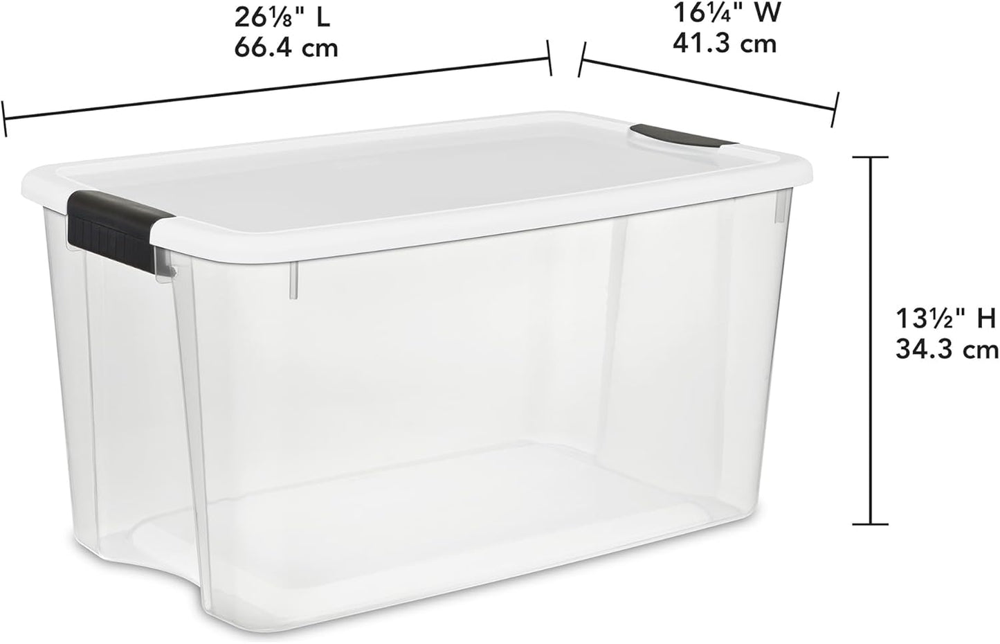 Sterilite 4-Pack Ultra Latching Box, Storage Bins with Lids, Clear Plastic, 70 Quart - Heavy-Duty Organizing Containers for Closet, Bathroom, and Office