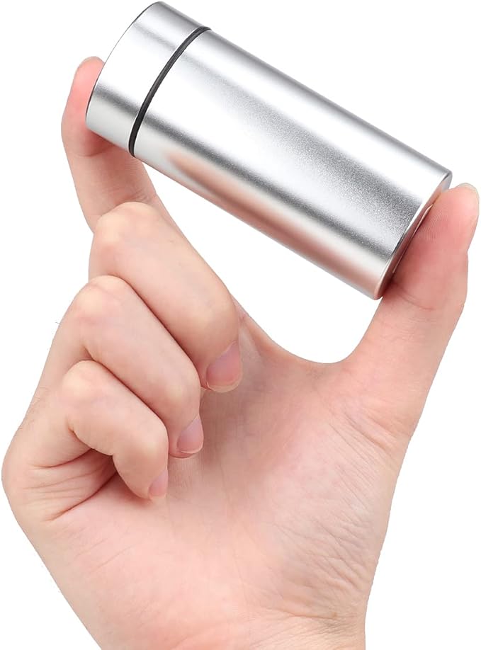 OZCHIN Aluminum Storage Jar Portable Airtight Smell Proof Container Bottle Multipurpose Storage Container for Spices, Coffee & Teas 80ml (Silver&Black&Coffee)