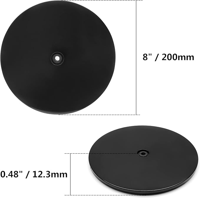 Jersvims 8 Inch Acrylic Turntable Platter, Black Turntable Organizer Round Rotating Plate for Kitchen Pantry Cabinet Desk Rack Spice Cake Cookie Decorating