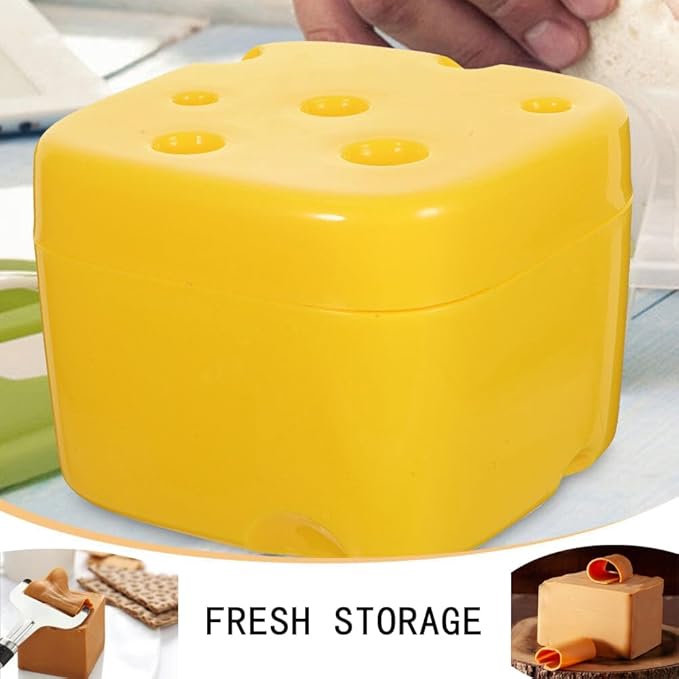 Pyrriax Cream Cheese Container, Storage Box With Lower Lid Cheese Slice Holder Fresh Cheese Keeper for Refrigerator Food Vegetable And Fruit Storage(2pcs)