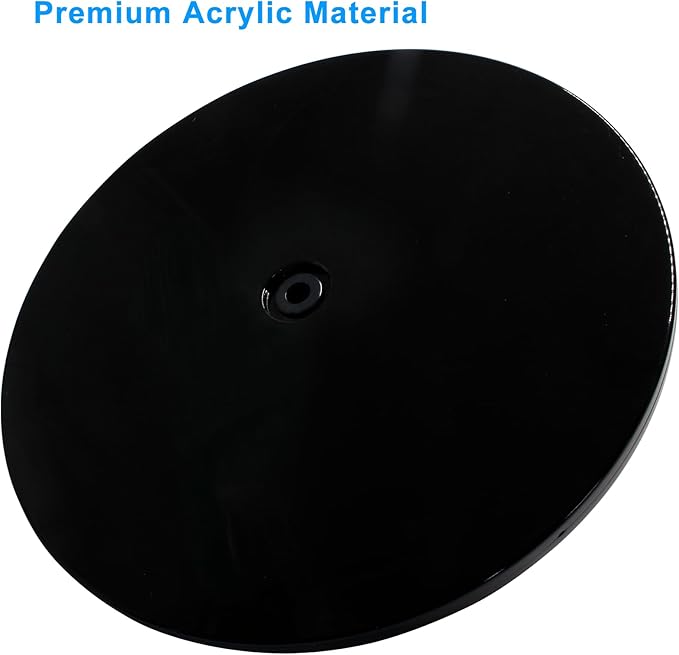 1 Pack 9 inch Lazy Susan Turntable - Black Acrylic Ball Bearing Rotating Tray for Cake, Spice Rack - Perfect for Kitchen Pantry with 360˚Rotation