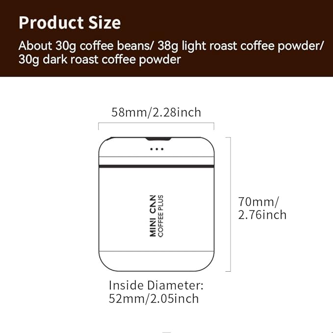 watchget Portable Mini Airtight Coffee Canister - 80ml Stainless Steel Coffee Bean Storage with CO2 Releasing Valves, Compact and Travel-Friendly Container for 30-35g Beans, Grounds, Light Dark