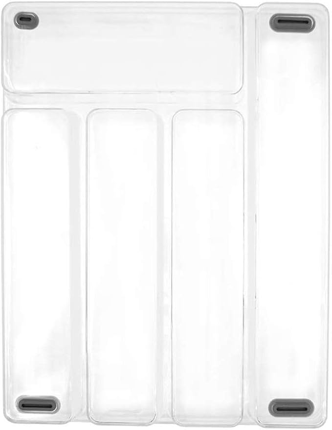 Glad Silverware Organizer Plastic Tray - Kitchen Cutlery Holder for Flatware and Utensil Drawers, Clear