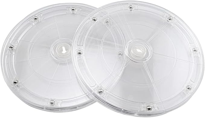 SDTC Tech 2 Pack 7 Inch Lazy Susan Turntable Organizer 360 Degree Rotating Swivels Round Clear Acrylic Turntable Holder for Kitchen Corner Cabinets, Spice Rack, Table Cake Decorating, etc
