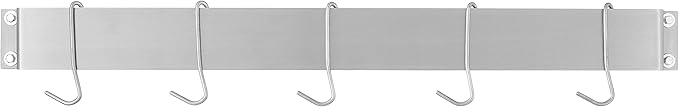 Cuisinart Chef's Classic 33-Inch Bar-Style Wall-Mount Pot Rack, Brushed Stainless