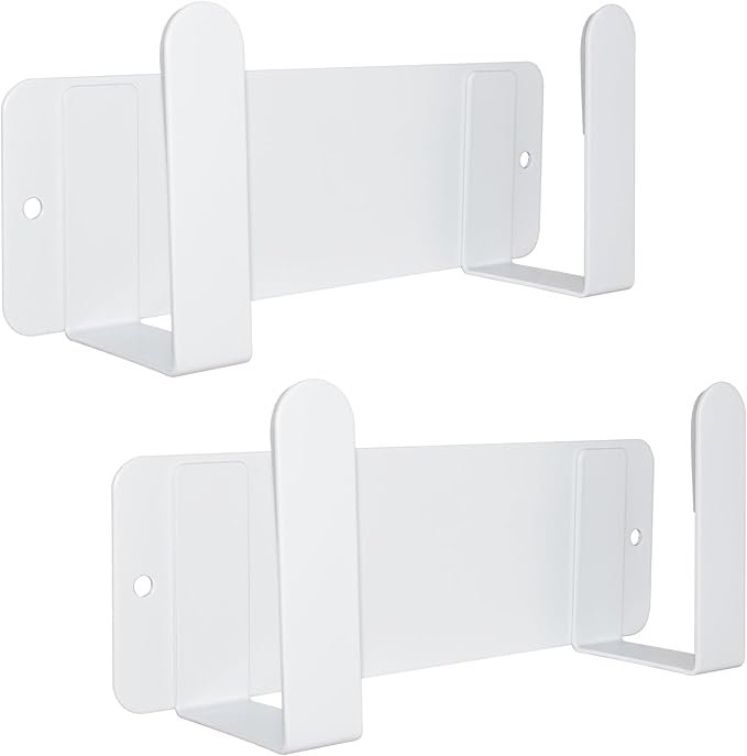 Pot Lid Rack, Wall Mounted 304 Stainless Steel Pan Lid Organizer Holder, Self Adhesive, Kitchen Cooking Utensil Tool (White, Set of 2)