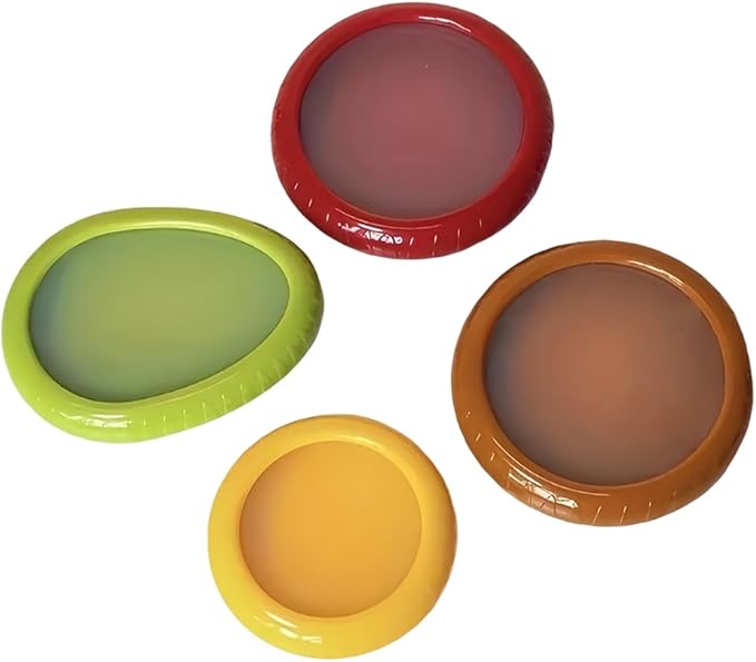 Avocado Saver and Tomato Holder - Set of 4 Reusable Storage Containers for Fridge - Ideal for Garlic, Onions, Lemons, and Potatoes