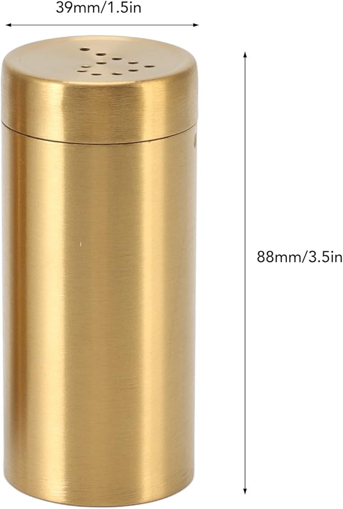 2Pcs Salt and Shakers Set, 7 Ounce Stainless Steel Salt and Dispenser Gold Jar Rustproof Seasoning Bottle Easy Filling Salt and Shakers for Modern Home Kitchen