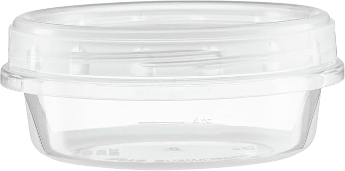 (8 Ounce 10 Pack) Clear Twist cap Containers with Clear Top Screw on Lids Twist Top Food Storage Freezer Containers