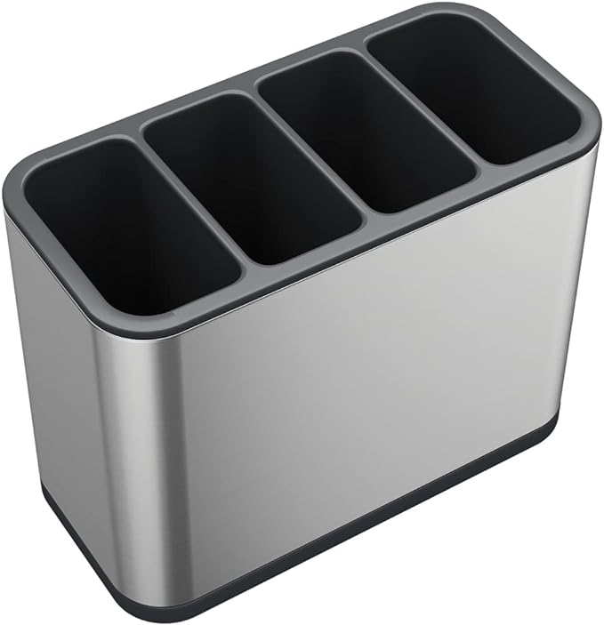 Silverware Caddy Utensil Caddy Spoon Holder with 4 Divided Compartments, Sturdy Stainless Steel, Rust Proof