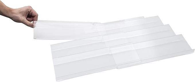 Spice Drawer Organizer Trays - 2 Pack - Expandable, Acrylic, Custom Fit - Declutter Kitchen Drawers, Spice Jar Rack, Cabinets, Pantry 4 Tier- Complete with Measuring Spoons