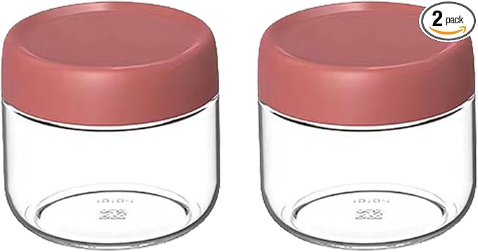 2 Pack Glass Jars with Screw Lids for Salad Dressing, 10oz Overnight Oats, Condiment Sauce, Baby Food Kids Snacks, Meal Prep Container, Canning Spice Wide Mouth Leak Proof Storage Airtight (2Pack-Red)
