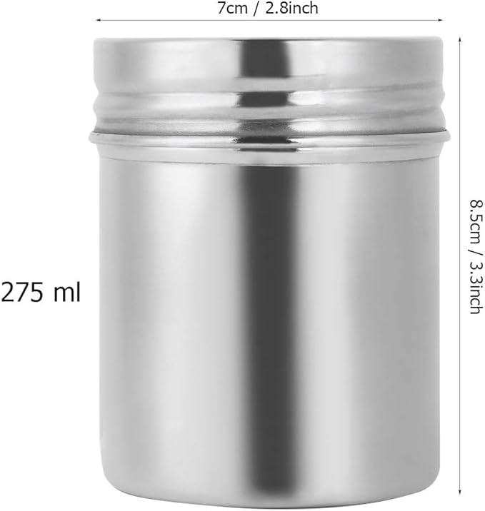 Sealed Storage Jar, Stainless Steel Tea Coffee Beans Storage Container Portable Food Storage Jar with Lid for Indoor Outdoor Travel Camping Picnic (Small / 275ml)