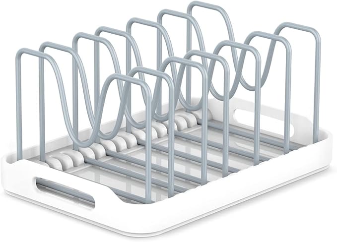 EVERIE Pot Lid Organizer for Pots, Pot Lids, Cake Molds, Cutting Boards, Mats, Dishes, Plates, Bakeware, Cookware GS04