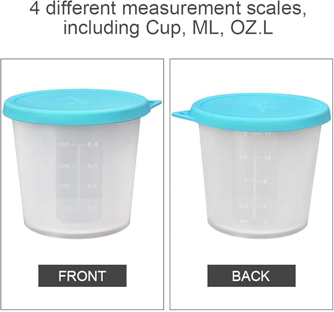 SOPHICO Ice Cream Pint Containers with Silicone Lids, Freezer Food Storage Tubs for Homemade IceCream, Meal Prep, Yogurt and Soup, Airtight & Dishwasher Safe (MEDIUM, 4 Pack)