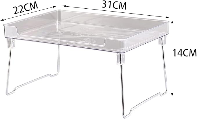 Kitchen Stackable Shelves 2Pack, Cabinet Storage Shelf Rack, Foldable Countertop Shelf Organizer for Kitchen, Bedroom and Bathroom, Cabinet Storage Organization-Clear