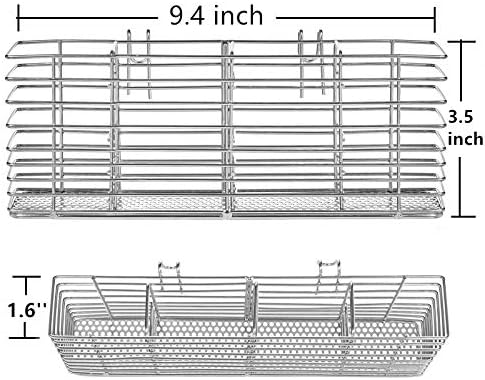 Slideep Stainless Steel Cutlery Utensil Holder Silverware Organizer with Hooks removable Drying Rack Silverware Holder Utensil Cutlery Basket Kitchen Dish Drainer Dish Drying Rack