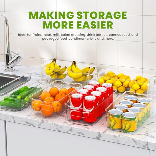 Utopia Home - Fridge Organizer Bins - Refrigerator Organizing Bins - Pantry Organizers & Storage - Stackable for Home & Kitchen Pantry Organization - Clear Plastic Containers (8 Pack)