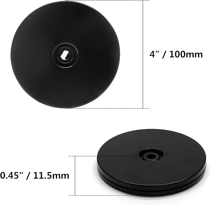 Jersvims 2Pcs 4 Inch Acrylic Cabinet Turntable Platter, Black Turntable Organizer Round Rotating Plate for Kitchen Pantry Cabinet Desk Rack Spice Cake Cookie Decorating
